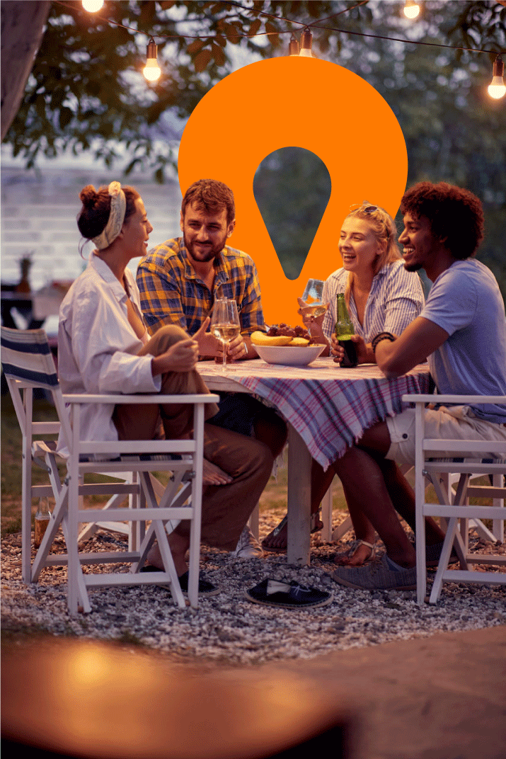 design grupo em restaurante e icone locação