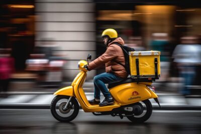 entregador de comida de moto